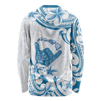 Aloha Hawaii Shaka Long Sleeve Shirt Hang Loose Blue Version - Polynesian Pride