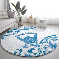 Aloha Hawaii Shaka Round Carpet Hang Loose Blue Version - Polynesian Pride