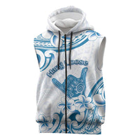 Aloha Hawaii Shaka Sleeveless Zip Hoodie Hang Loose Blue Version DT05 Blue - Polynesian Pride