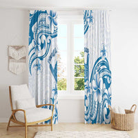 Aloha Hawaii Shaka Window Curtain Hang Loose Blue Version DT05 - Polynesian Pride