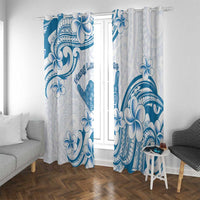 Aloha Hawaii Shaka Window Curtain Hang Loose Blue Version DT05 With Grommets Blue - Polynesian Pride