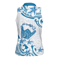 Aloha Hawaii Shaka Women Sleeveless Polo Shirt Hang Loose Blue Version - Polynesian Pride