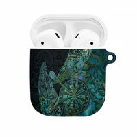 New Zealand Dart AirPods Case Maori Fern With Paua Shell DT05 Green - Polynesian Pride