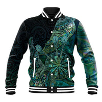 Personalised New Zealand Dart Baseball Jacket Maori Fern With Paua Shell - Polynesian Pride