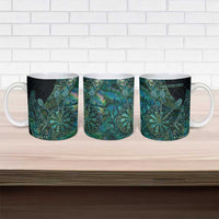 Personalised New Zealand Dart Ceramic Mug Maori Fern With Paua Shell - Polynesian Pride