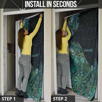 Personalised New Zealand Dart Door Cover Maori Fern With Paua Shell - Polynesian Pride