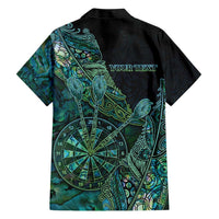 Personalised New Zealand Dart Family Matching Short Sleeve Bodycon Dress and Hawaiian Shirt Maori Fern With Paua Shell - Polynesian Pride