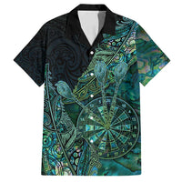 Personalised New Zealand Dart Family Matching Tank Maxi Dress and Hawaiian Shirt Maori Fern With Paua Shell - Polynesian Pride