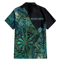 Personalised New Zealand Dart Family Matching Tank Maxi Dress and Hawaiian Shirt Maori Fern With Paua Shell - Polynesian Pride