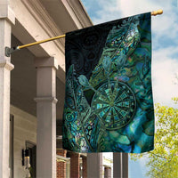 New Zealand Dart Garden Flag Maori Fern With Paua Shell - Polynesian Pride