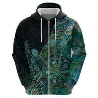Personalised New Zealand Dart Hoodie Maori Fern With Paua Shell - Polynesian Pride