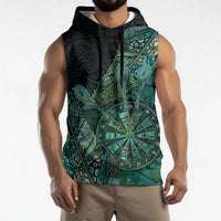 Personalised New Zealand Dart Sleeveless Hoodie Maori Fern With Paua Shell - Polynesian Pride