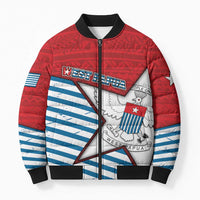 West Papua Morning Star Bomber Puffer Jacket One People One Soul DT05 Unisex Red - Polynesian Pride
