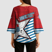 West Papua Morning Star Kimono Sleeve Blouse One People One Soul DT05 - Polynesian Pride