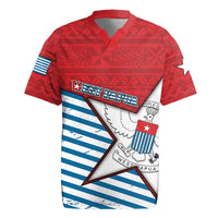 West Papua Morning Star Rugby Jersey One People One Soul DT05 Red - Polynesian Pride