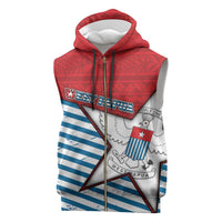 West Papua Morning Star Sleeveless Zip Hoodie One People One Soul DT05 Red - Polynesian Pride