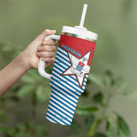 West Papua Morning Star Tumbler With Handle One People One Soul - Polynesian Pride