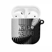 New Zealand Football AirPods Case Silver Fern Maori Pattern Monochrome DT05 White - Polynesian Pride