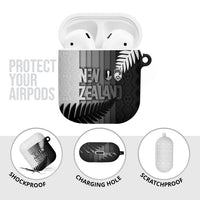 New Zealand Football AirPods Case Silver Fern Maori Pattern Monochrome DT05 - Polynesian Pride
