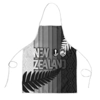 New Zealand Football Apron Silver Fern Maori Pattern Monochrome DT05 White - Polynesian Pride