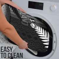 New Zealand Football Bathroom Set Silver Fern Maori Pattern Monochrome DT05 - Polynesian Pride