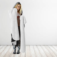 New Zealand Football Hooded Blanket Silver Fern Maori Pattern Monochrome DT05 - Polynesian Pride