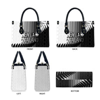 New Zealand Football Leather Bag Silver Fern Maori Pattern Monochrome DT05 - Polynesian Pride