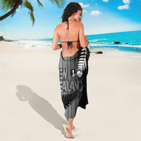 New Zealand Football Sarong Silver Fern Maori Pattern Monochrome DT05 - Polynesian Pride