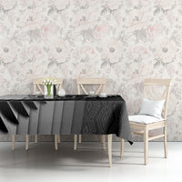 New Zealand Football Tablecloth Silver Fern Maori Pattern Monochrome DT05 - Polynesian Pride