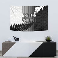 New Zealand Football Tapestry Silver Fern Maori Pattern Monochrome DT05 - Polynesian Pride
