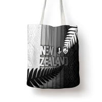 New Zealand Football Tote Bag Silver Fern Maori Pattern Monochrome DT05 - Polynesian Pride