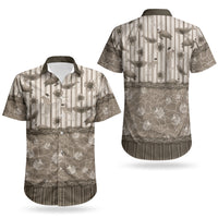 Hawaii Christmas In July Couples Matching Short Sleeve Bodycon Dress and Hawaiian Shirt Beige Mele Kalikimaka Sea Animals DT05 - Polynesian Pride