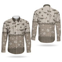 Hawaii Christmas In July Couples Matching Tank Maxi Dress and Long Sleeve Button Shirt Beige Mele Kalikimaka Sea Animals DT05 - Polynesian Pride