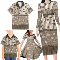 Hawaii Christmas In July Family Matching Long Sleeve Bodycon Dress and Hawaiian Shirt Beige Mele Kalikimaka Sea Animals DT05 - Polynesian Pride
