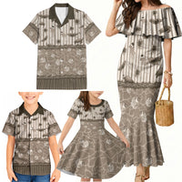 Hawaii Christmas In July Family Matching Mermaid Dress and Hawaiian Shirt Beige Mele Kalikimaka Sea Animals DT05 - Polynesian Pride