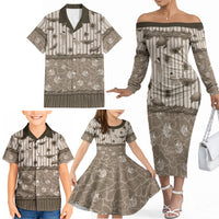 Hawaii Christmas In July Family Matching Off The Shoulder Long Sleeve Dress and Hawaiian Shirt Beige Mele Kalikimaka Sea Animals DT05 - Polynesian Pride