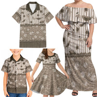 Hawaii Christmas In July Family Matching Off Shoulder Maxi Dress and Hawaiian Shirt Beige Mele Kalikimaka Sea Animals DT05 - Polynesian Pride