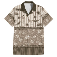 Hawaii Christmas In July Family Matching Off Shoulder Short Dress and Hawaiian Shirt Beige Mele Kalikimaka Sea Animals DT05 Dad's Shirt - Short Sleeve Beige - Polynesian Pride