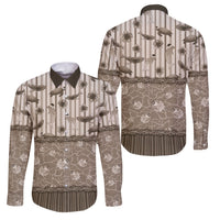 Hawaii Christmas In July Family Matching Off Shoulder Short Dress and Hawaiian Shirt Beige Mele Kalikimaka Sea Animals DT05 Dad's Shirt - Long Sleeve Beige - Polynesian Pride