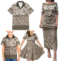 Hawaii Christmas In July Family Matching Puletasi and Hawaiian Shirt Beige Mele Kalikimaka Sea Animals DT05 - Polynesian Pride
