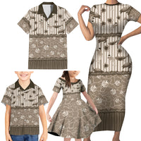 Hawaii Christmas In July Family Matching Short Sleeve Bodycon Dress and Hawaiian Shirt Beige Mele Kalikimaka Sea Animals DT05 - Polynesian Pride