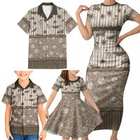 Hawaii Christmas In July Family Matching Short Sleeve Bodycon Dress and Hawaiian Shirt Beige Mele Kalikimaka Sea Animals DT05 - Polynesian Pride