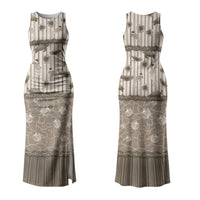 Hawaii Christmas In July Family Matching Tank Maxi Dress and Hawaiian Shirt Beige Mele Kalikimaka Sea Animals DT05 Mom's Dress Beige - Polynesian Pride