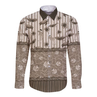 Hawaii Christmas In July Long Sleeve Button Shirt Beige Mele Kalikimaka Sea Animals DT05 Unisex Beige - Polynesian Pride