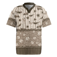 Hawaii Christmas In July Rugby Jersey Beige Mele Kalikimaka Sea Animals