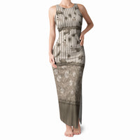 Hawaii Christmas In July Tank Maxi Dress Beige Mele Kalikimaka Sea Animals DT05 Women Beige - Polynesian Pride