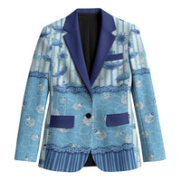 Hawaii Christmas In July Blazer Sky Blue Mele Kalikimaka Sea Animals