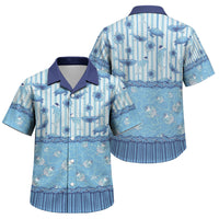 Hawaii Christmas In July Family Matching Long Sleeve Bodycon Dress and Hawaiian Shirt Sky Blue Mele Kalikimaka Sea Animals DT05 Son's Shirt Blue - Polynesian Pride