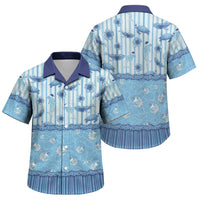 Hawaii Christmas In July Family Matching Off Shoulder Short Dress and Hawaiian Shirt Sky Blue Mele Kalikimaka Sea Animals DT05 Son's Shirt Blue - Polynesian Pride
