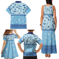 Hawaii Christmas In July Family Matching Tank Maxi Dress and Hawaiian Shirt Sky Blue Mele Kalikimaka Sea Animals DT05 Mom's Dress Blue - Polynesian Pride